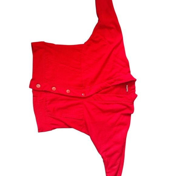 Cozy Red Button-Up Cardigan - Picture 7 of 7